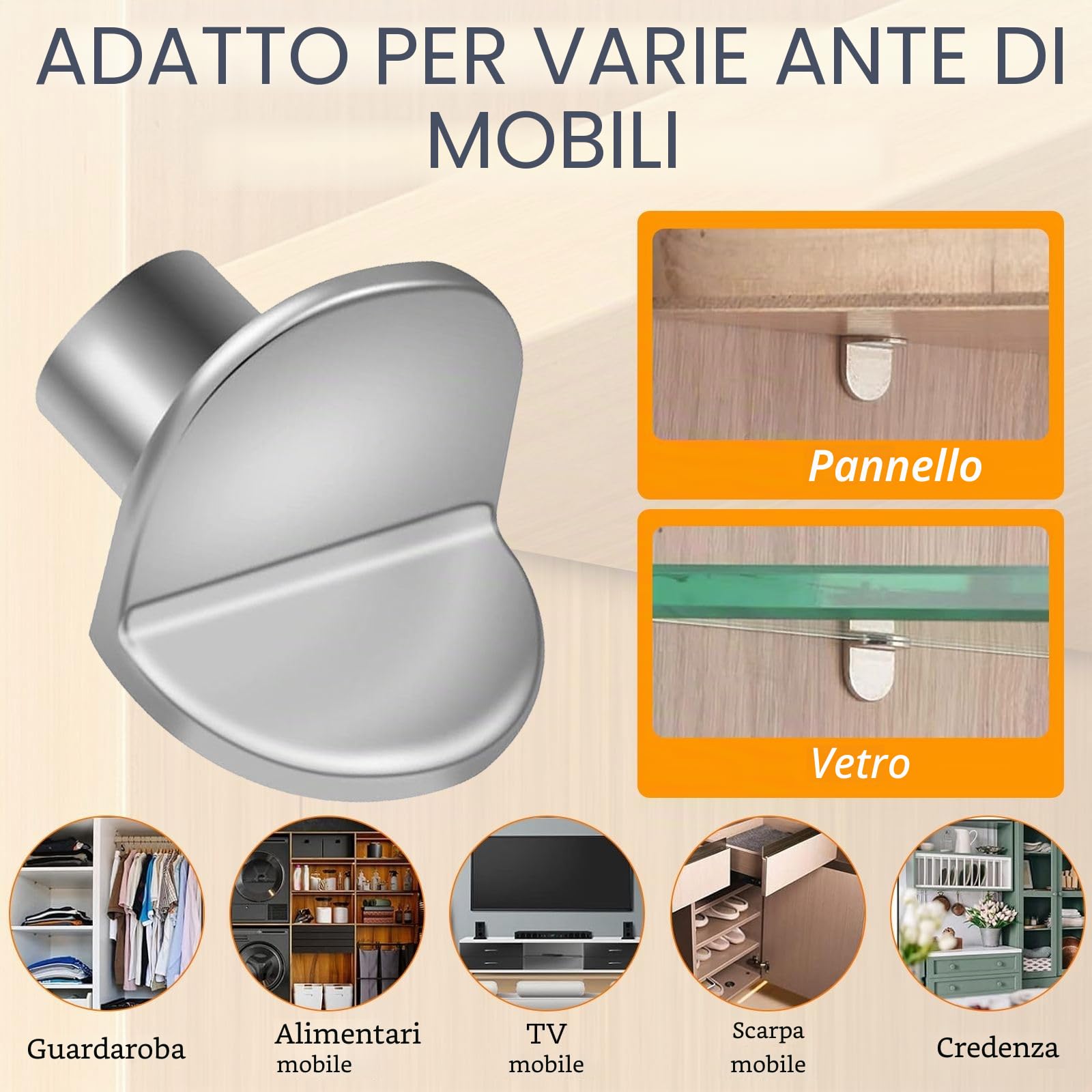 Reggi mensola Essenziale - Supporti per mensole in Legno e reggipiano per mobili, Set di 80 Pezzi con Borsa da Viaggio Inclusa