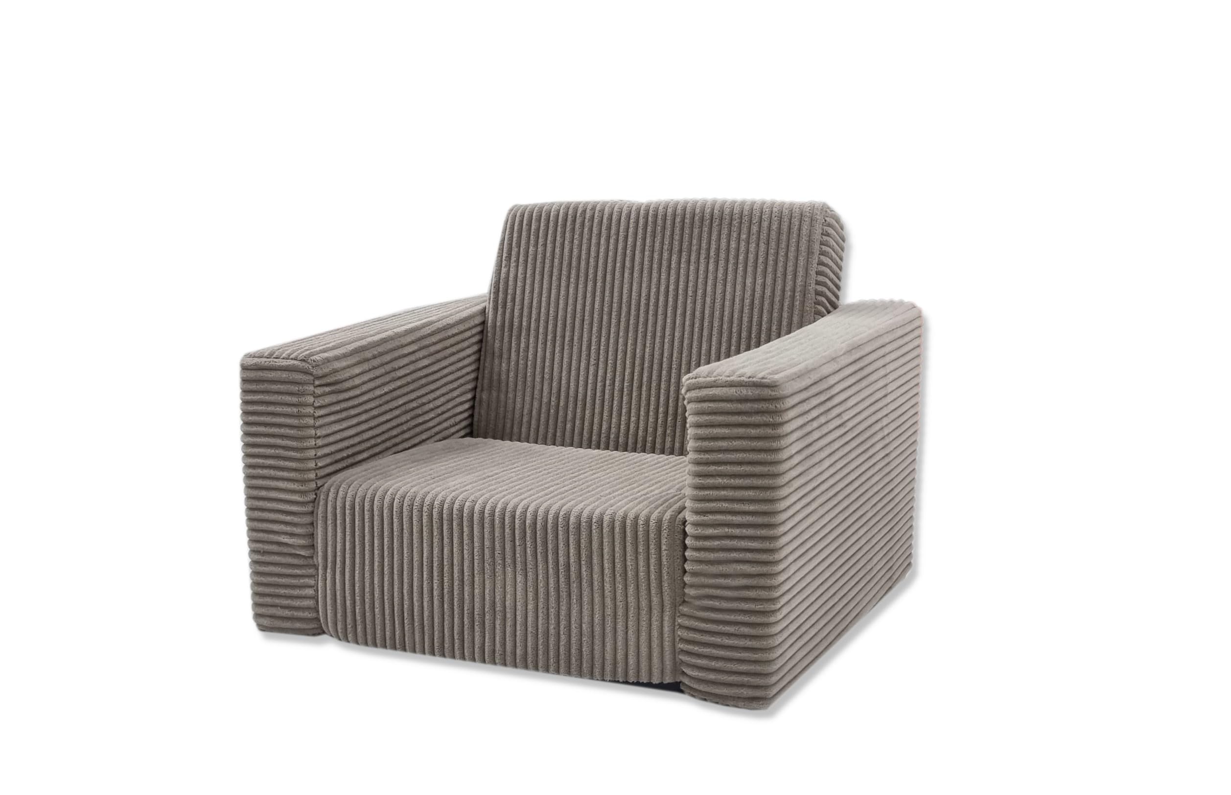 Odolplusz Poltrona pieghevole per bambini - Mini poltrona accogliente - Mobili per la cameretta dei bambini - Beige in velluto a coste