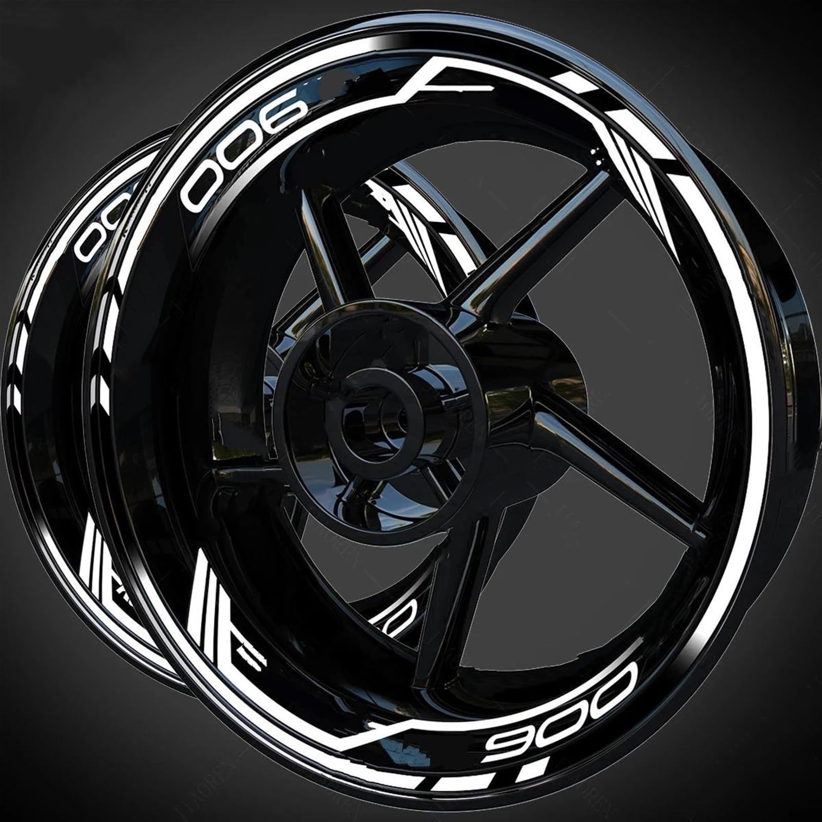 Motorcycle Wheel Stickers Night Reflective for Kawasaki for Z900 for Z 900 Decorative Rim(Color2)
