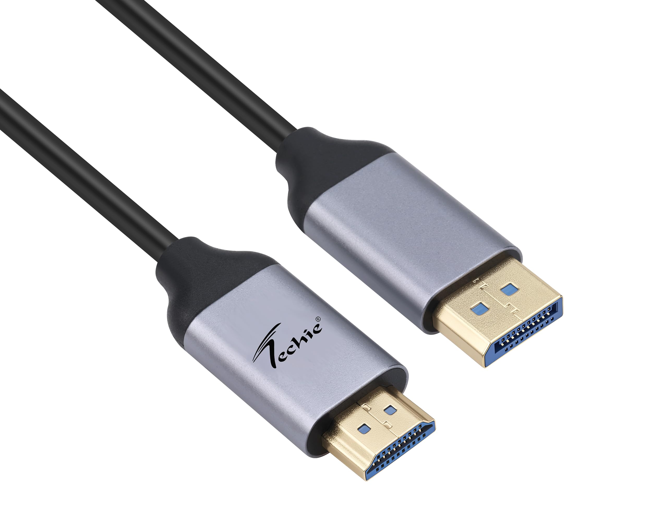 Techie DisplayPort to HDMI Cable 1.8m (Metal/CU), 4K 30Hz Display Cable, DisplayPort (Male) to HDMI (Male) Adapter, Gold-Plated Connectors, ABS Body, Plug-and-Play (Black)-image-34