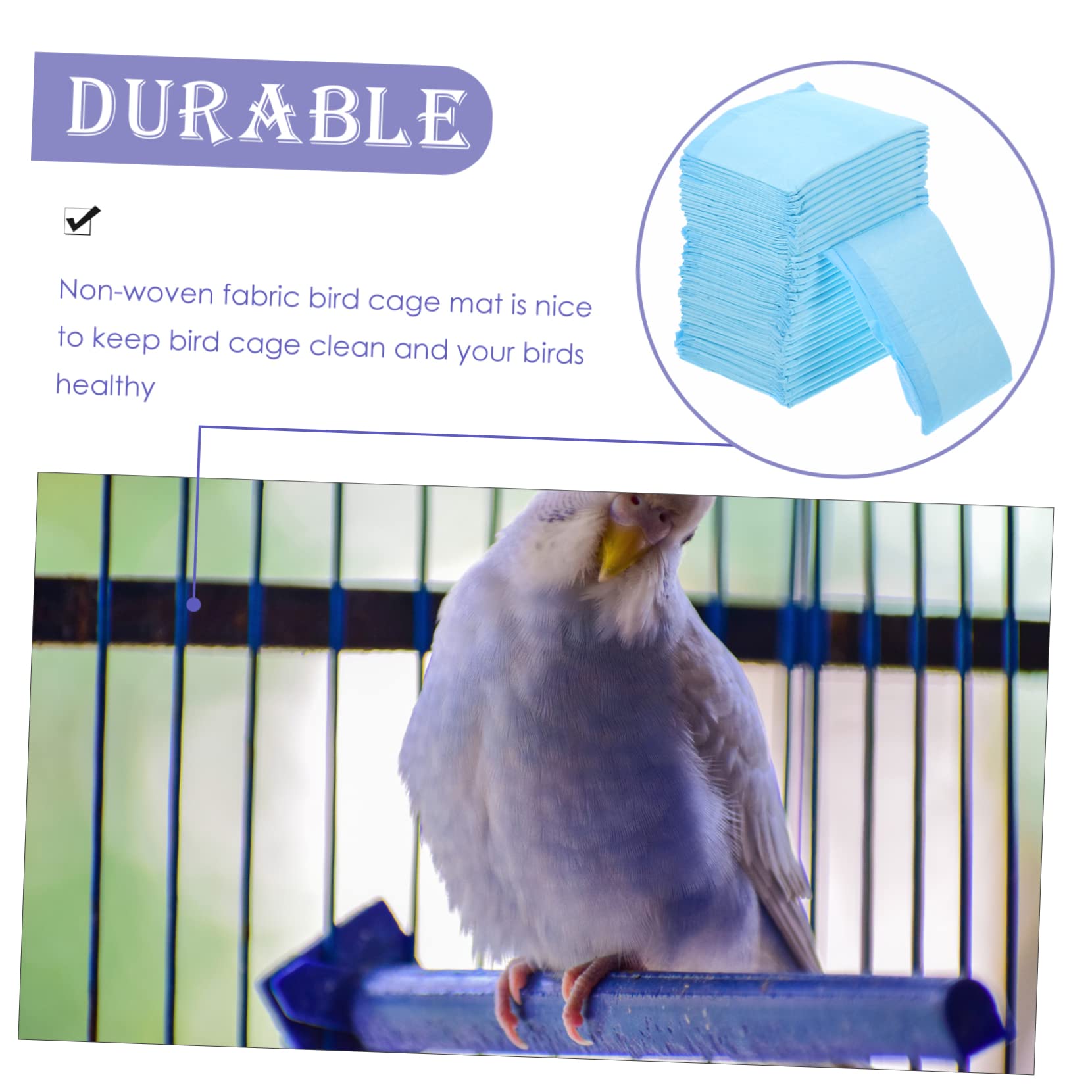 100piezas Empapadores Descartables para Jaulas De Periquitos Impermeables para Aves Absorbentes y Prácticos