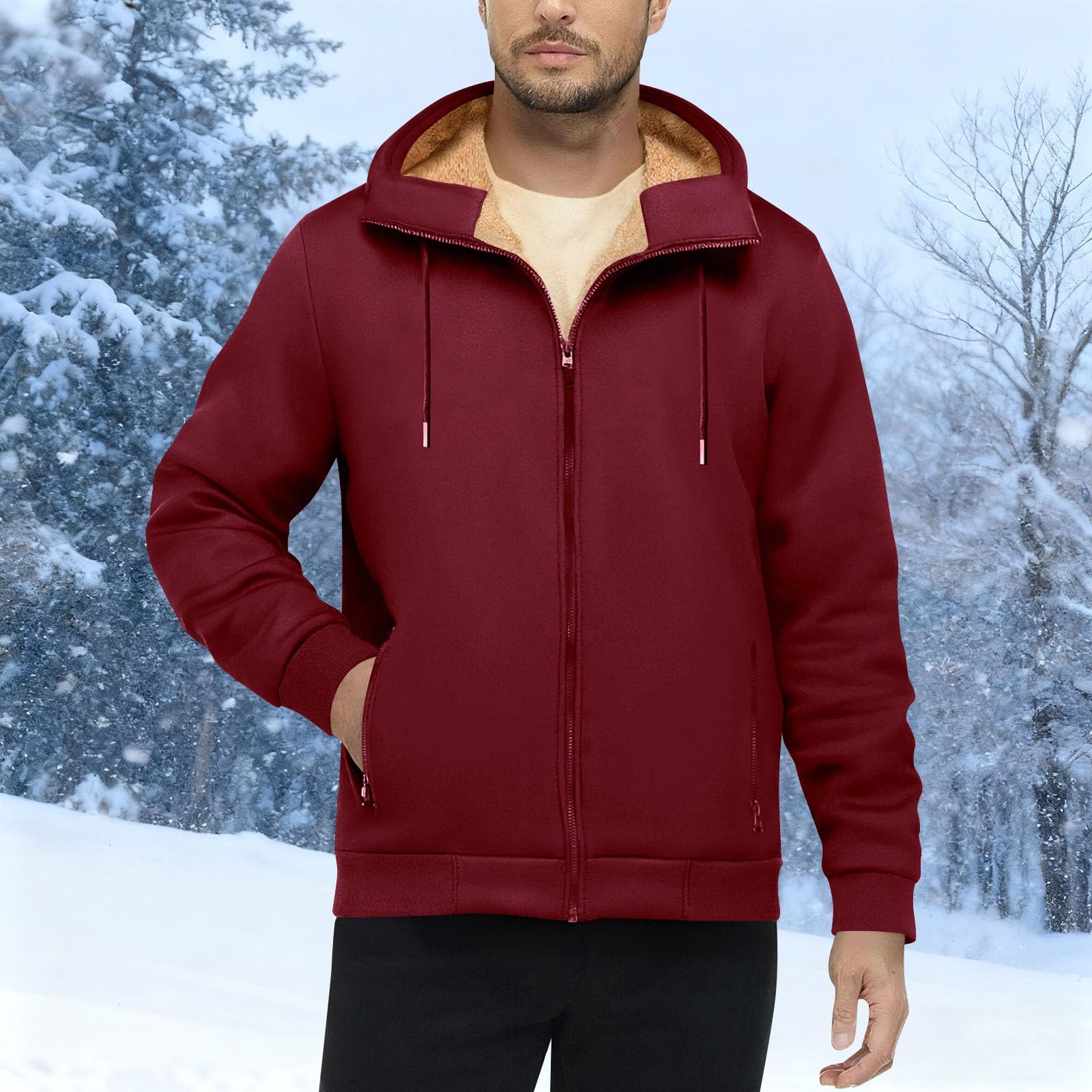 Sudadera con Capucha de Forro Polar, cálida y Suave, de Manga Larga, Estilo Casual y Deportivo para Actividades al Aire Libre.