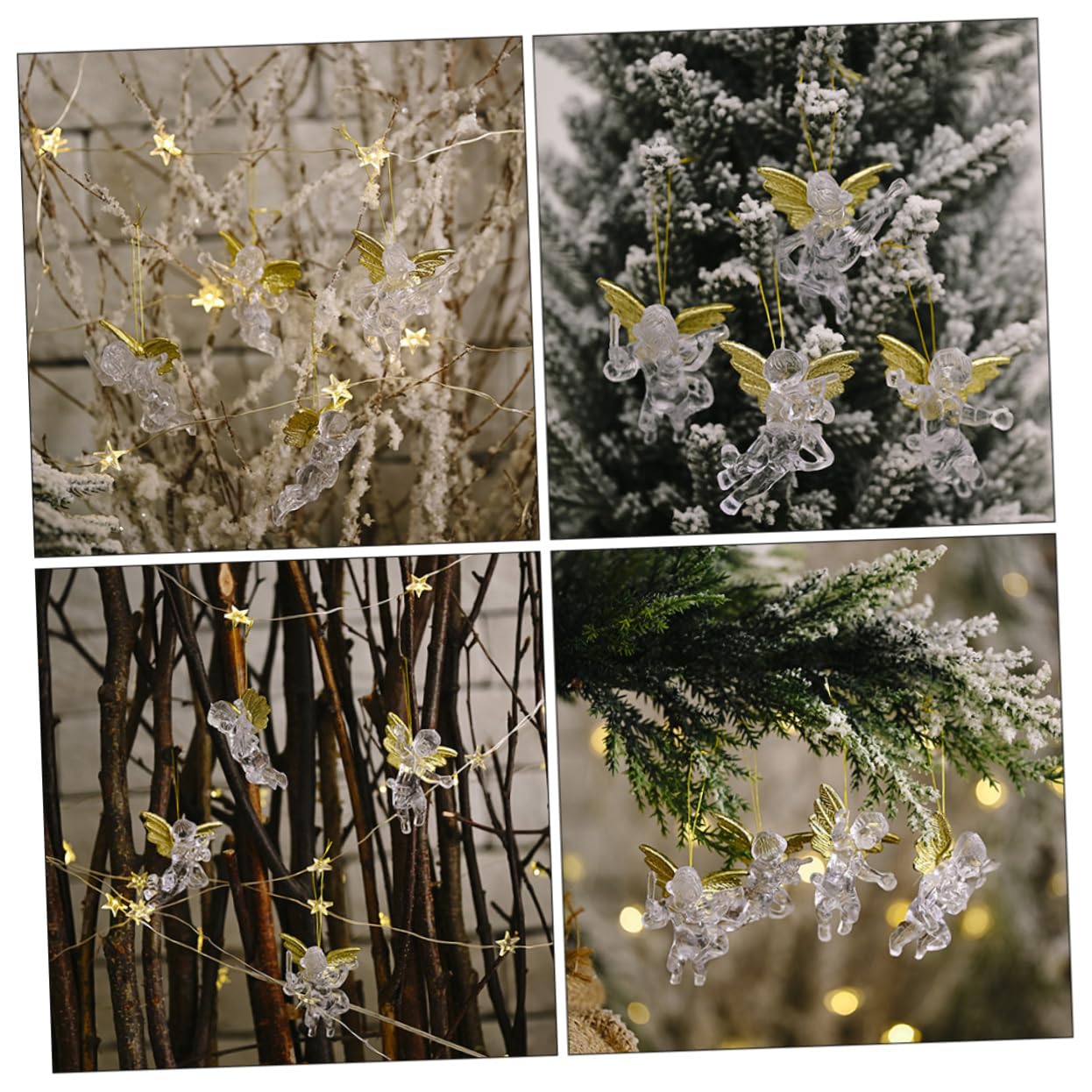 IMIKEYA 60 Pièces Pendentif Ange Transparent Poupée Suspendue De Noël Ornement De Poupée d'ange Décoration De Noël à La Maison ée Suspendue Arbre De Décorations De Plastique