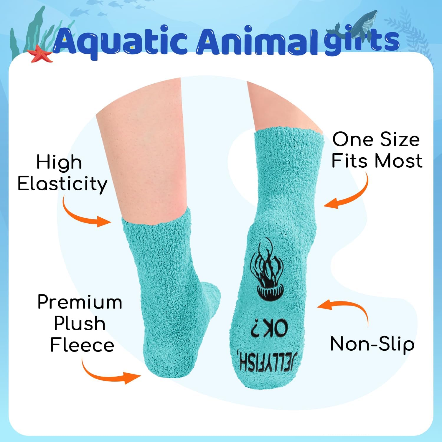HAPPYPOP Fuzzy Animal Socks for Women - Turtles Gifts Pigs Socks Horses Octopus Gifts Girls - Image 4