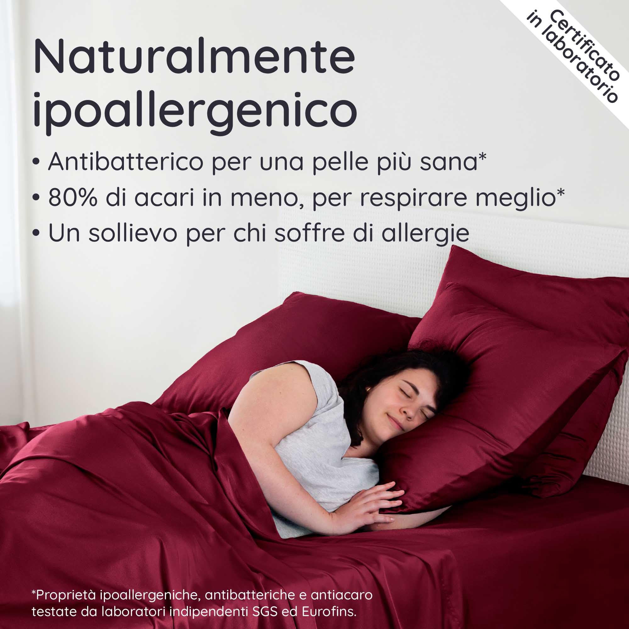 Bambaw Lenzuolo matrimoniale sopra bambu, 240x290 cm, Lenzuola effetto freddo, Lenzuolo senza angoli anti acari e anallergico, Lenzuola rinfrescanti matrimoniali, Certificato OEKO-TEX® (Bordeaux)