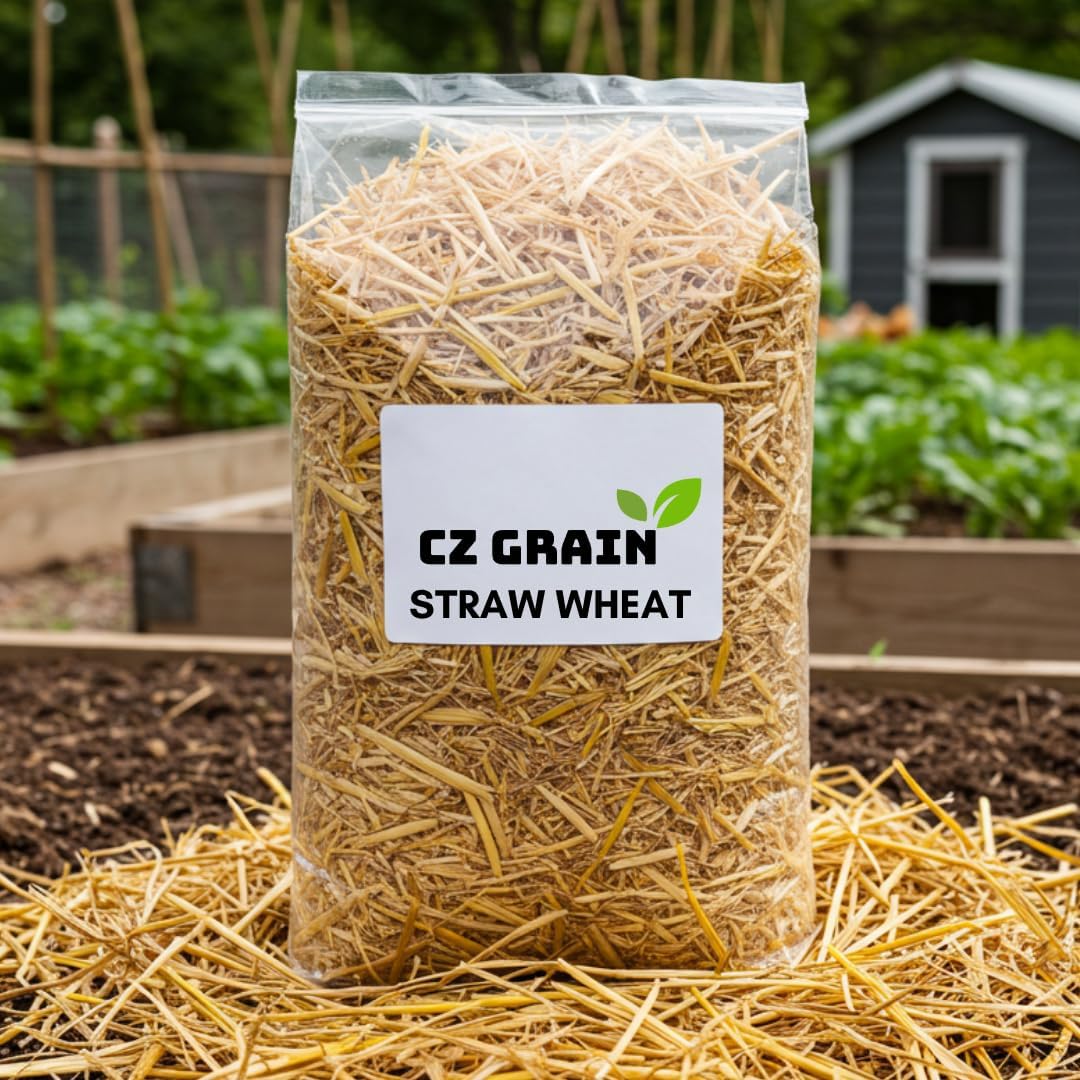 100% Natural Wheat Straw for Animal Bedding, Garden Mulch, Compost & Fertilizer, and Grass Cover (15 Pounds)