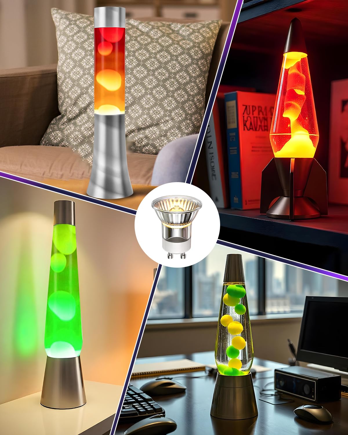28W GU10 Lavalampe Glühbirne, Mini MR11 Dimmbare Reflektorlampe für Lavalampe GU10 Lavalampen Leuchtmittel Ersatz 180lm 2er Pack
