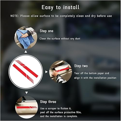 Miniatura 3 de 2 calcomanías para espejo retrovisor de automóvil, impermeables, para espejos retrovisores laterales, universales, anticolisión, a rayas, para la