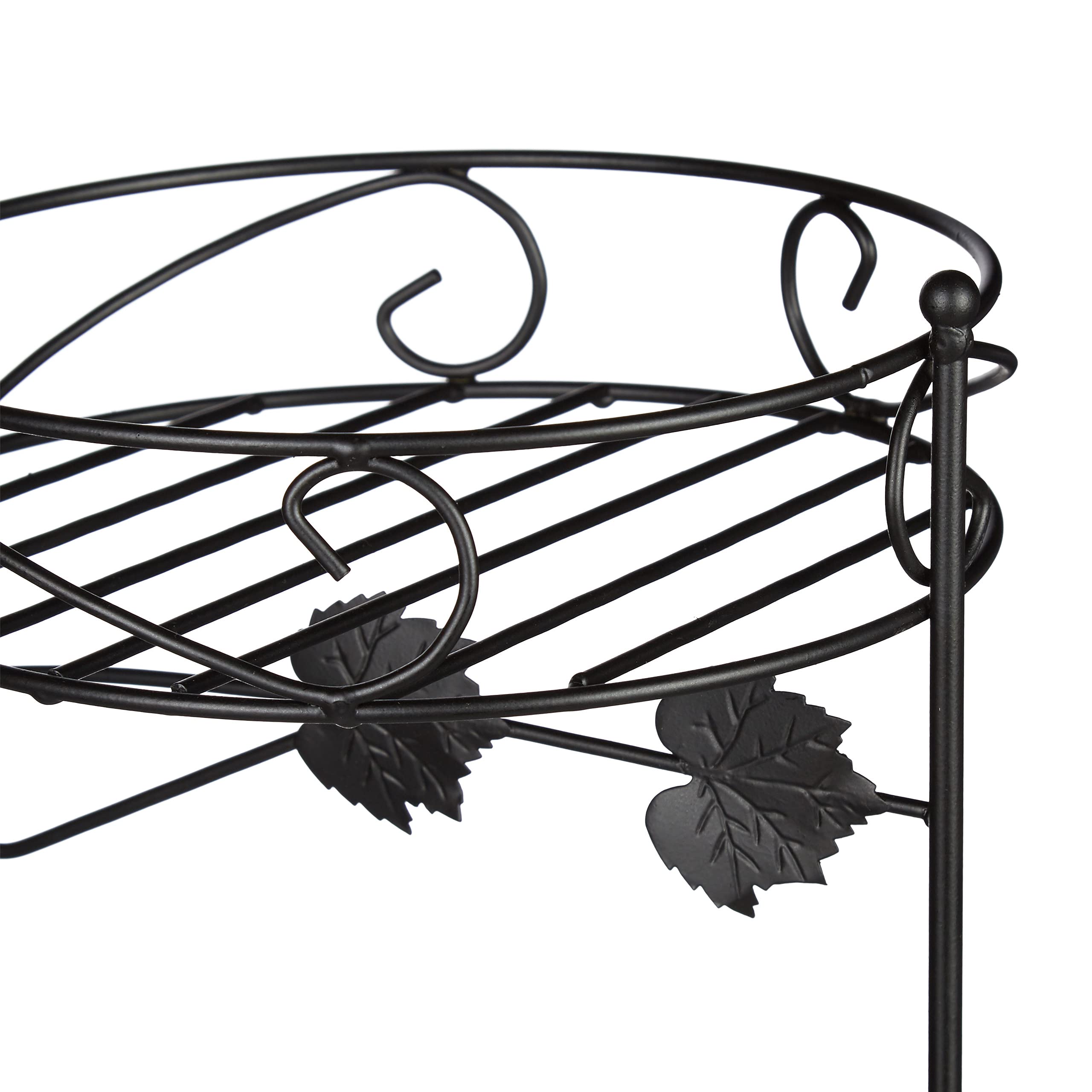 Relaxdays Scaffale Porta Piante, in Metallo Verniciato a Polvere, 3 Ripiani, Fiori, Decorativo, H: 50 cm, Fioriera, nero