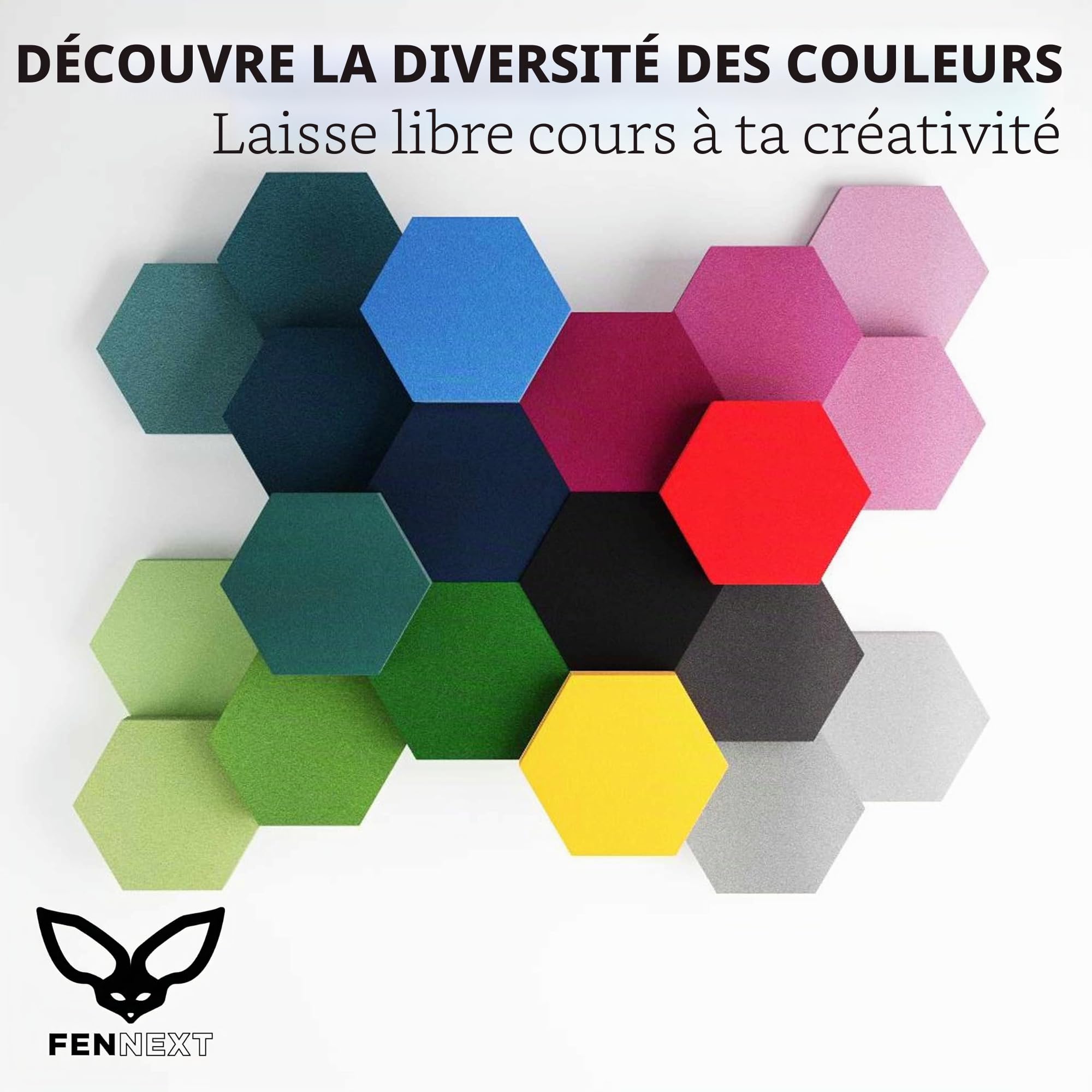 Panneaux absorbeurs acoustiques [8 pièces] pour une réduction sensible des bruits | Tableau acoustique moderne en plaques acoustiques hexagonales | Panneaux muraux inoffensifs fabriqués dans