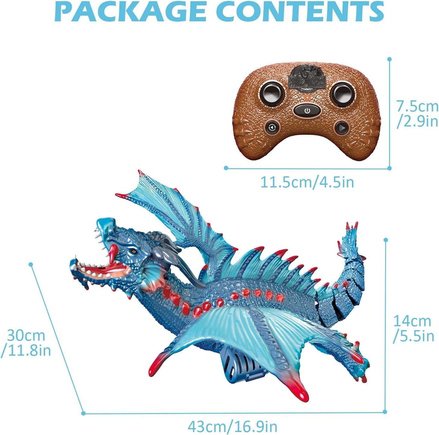 JOY JESTURE Remote Controlled Dinosaur Toy, 2.4GHz RC Boat Dino Water Toy for Children with Light and Water Spray Function, Electric Pool Toy Gifts for Boys Girls (Multicolor) 4