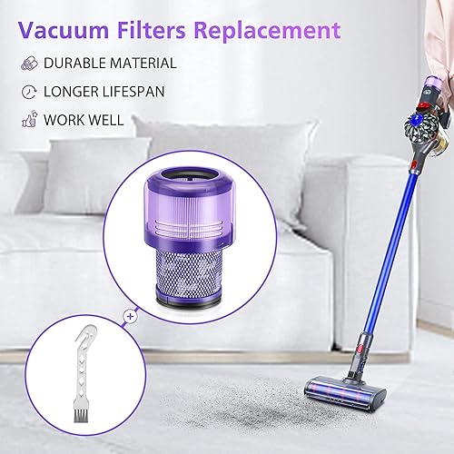 Miniatura 8 de Paquete de 3 filtros de repuesto y cepillo de limpieza de taza de suciedad compatibles con Dyson V11 Torque Drive V11 Animal V15 Detect piezas de