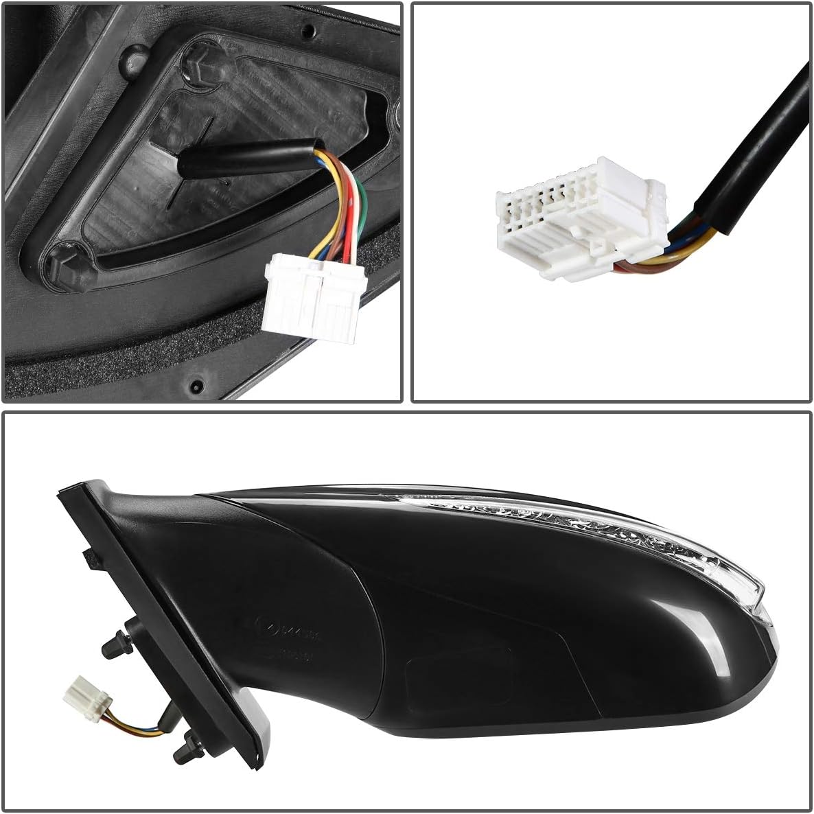 Auto Dynasty HY1320168 OE Style Powered+Heated+Turn Signal Driver/Left Side View Door Mirror Compatible with Hyundai Sonata 11-14