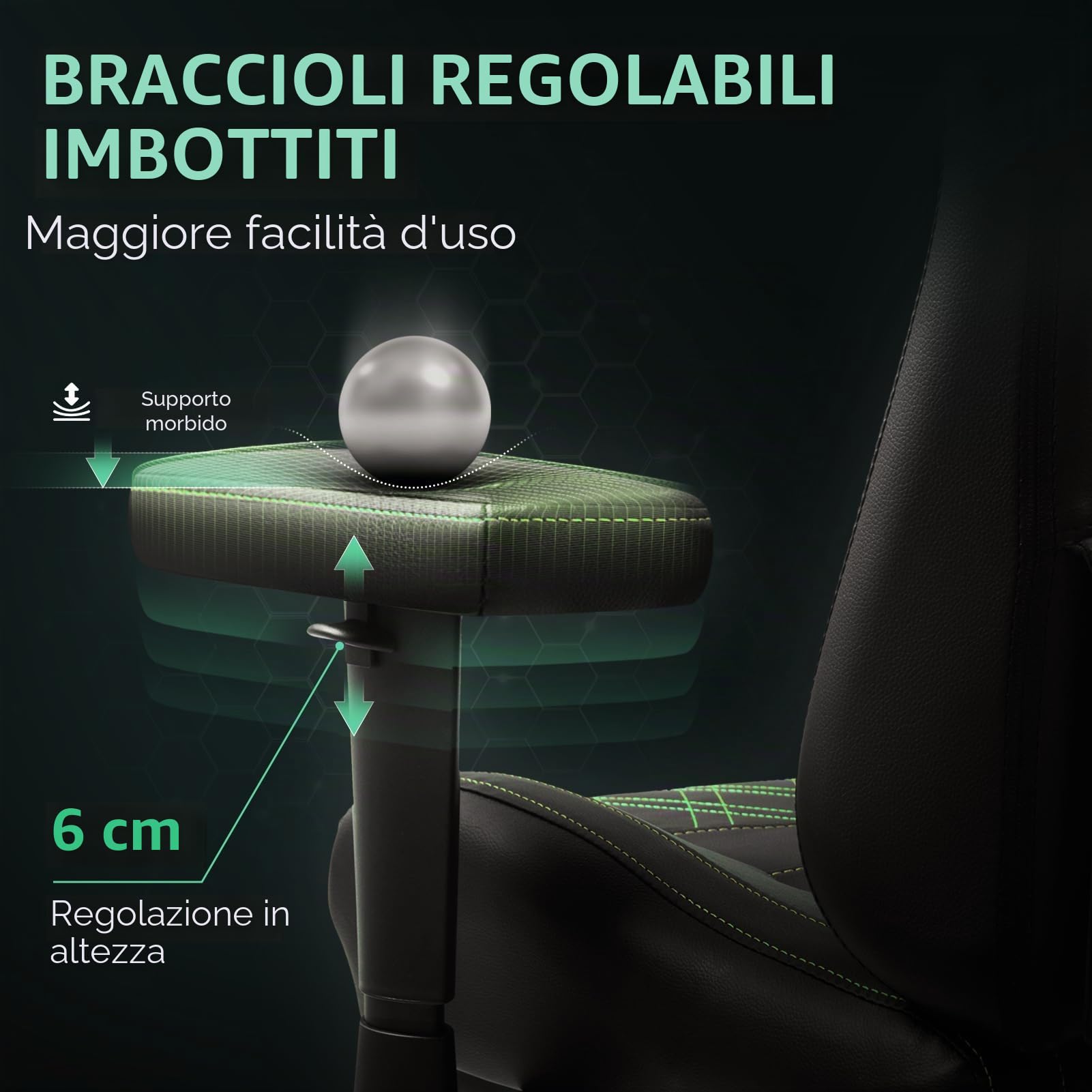Dowinx Sedia gaming ergonomica per ufficio con massaggio e calore, cuscino a molle traspirante come nel divano, regolabile in PC con poggiapiedi