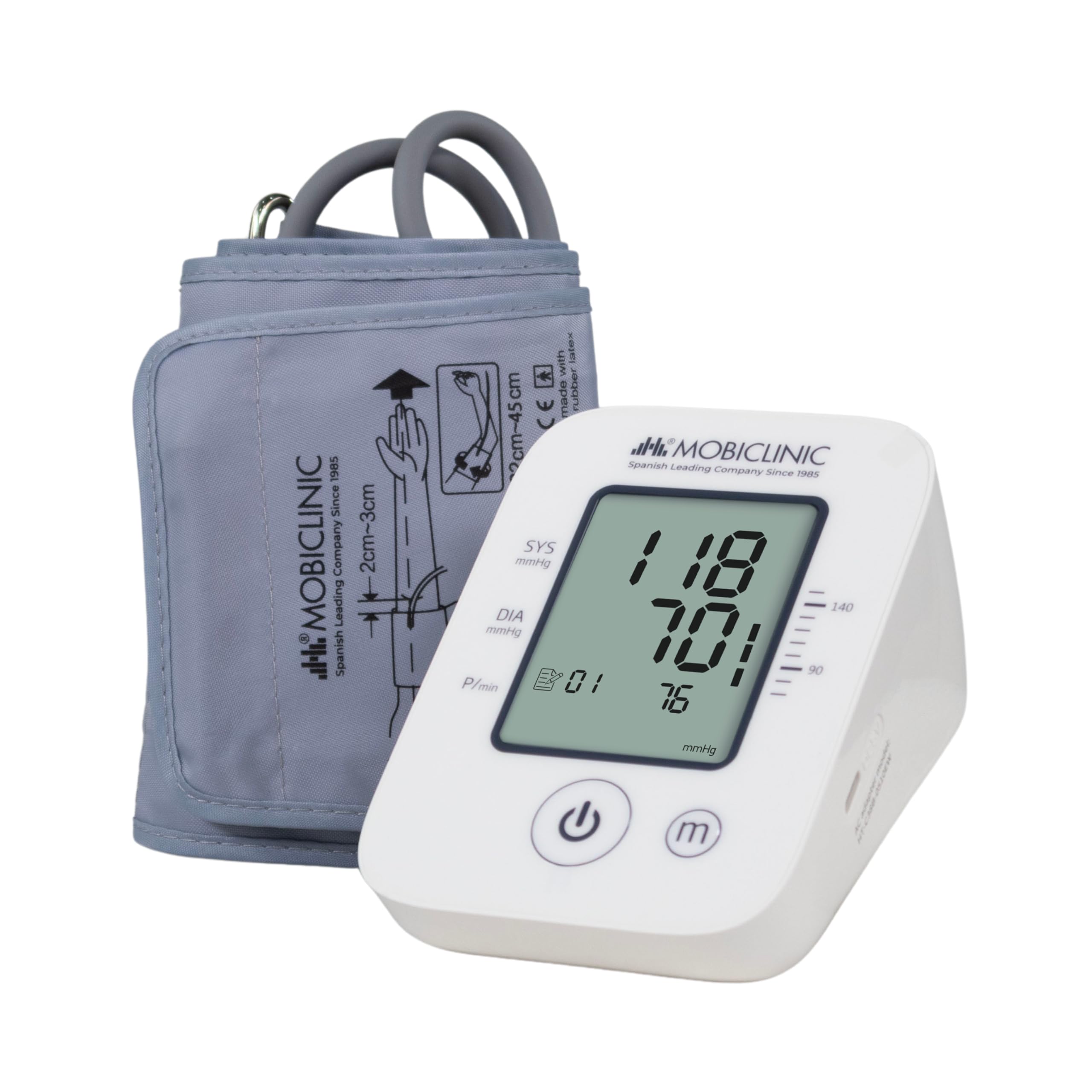 Mobiclinic®, Tensiómetro de Brazo, Pantalla LCD Grande, 90 Memorias, Media 3 Mediciones, Detección Arritmias, Aviso por Movimiento, Preciso, Tensimax