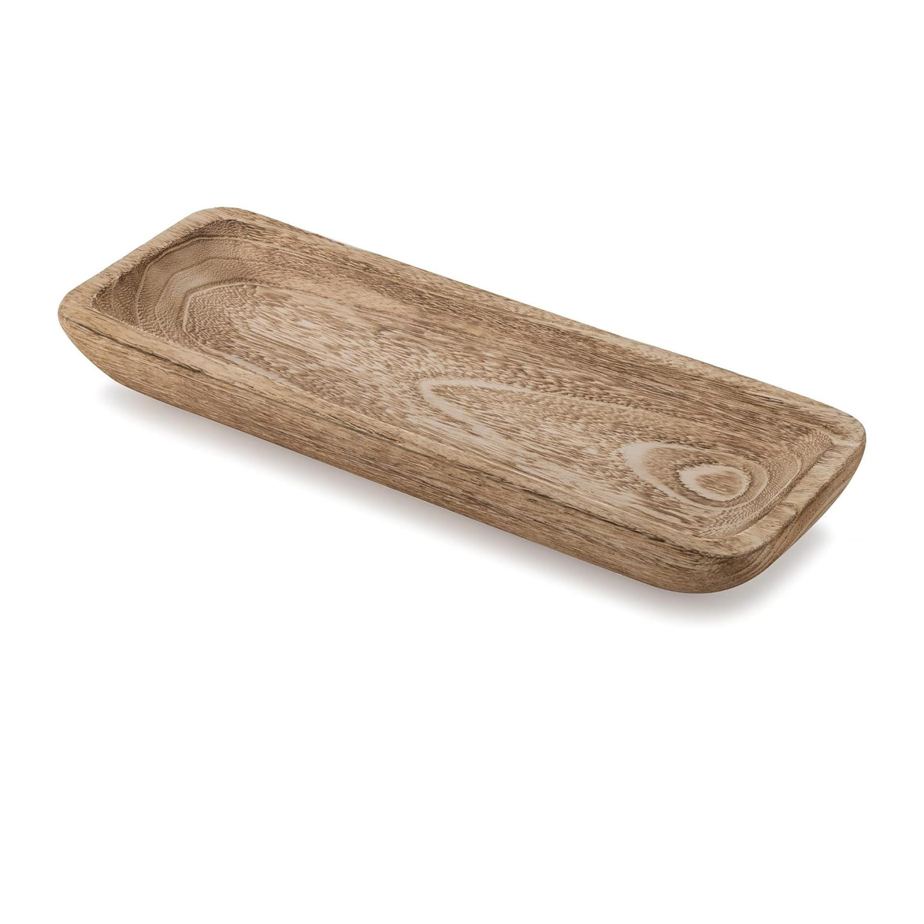 Hperu 16.1x5.8 Inch Wood Bowls Decorative, Vintage Wooden Dough Bowl for Farmhouse Restaurant Cafe Candle Centerpiece Decor