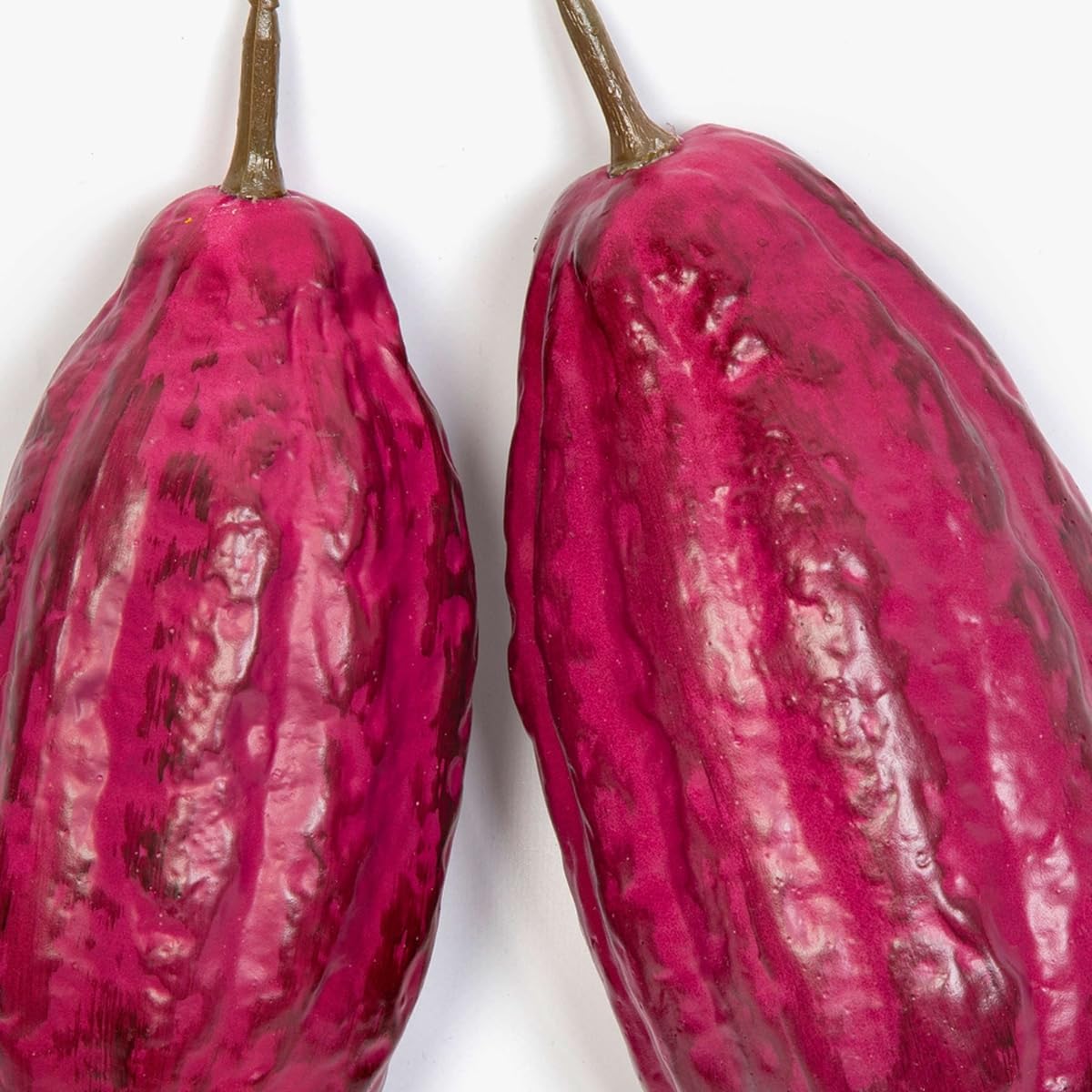 artplants.de Fruto de Cacao Artificial AGAPITO, 12 Piezas, Verde-Amarillo-Morado, 18-20cm - Grano de Cacao Decorativo