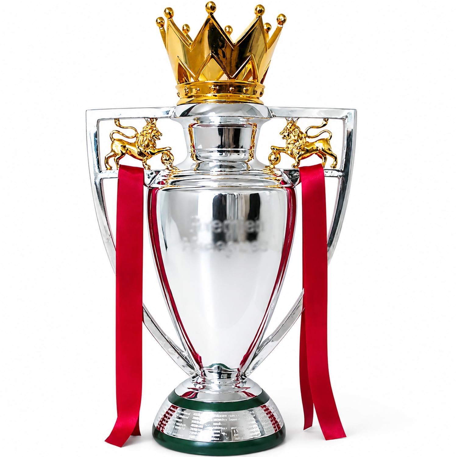 GVHKdrtyS English Premier Football Champions Trophy Replica, Full size Silver Resin League Cup Collectible for Home Office Display, Gifts for Football Fans,16cm