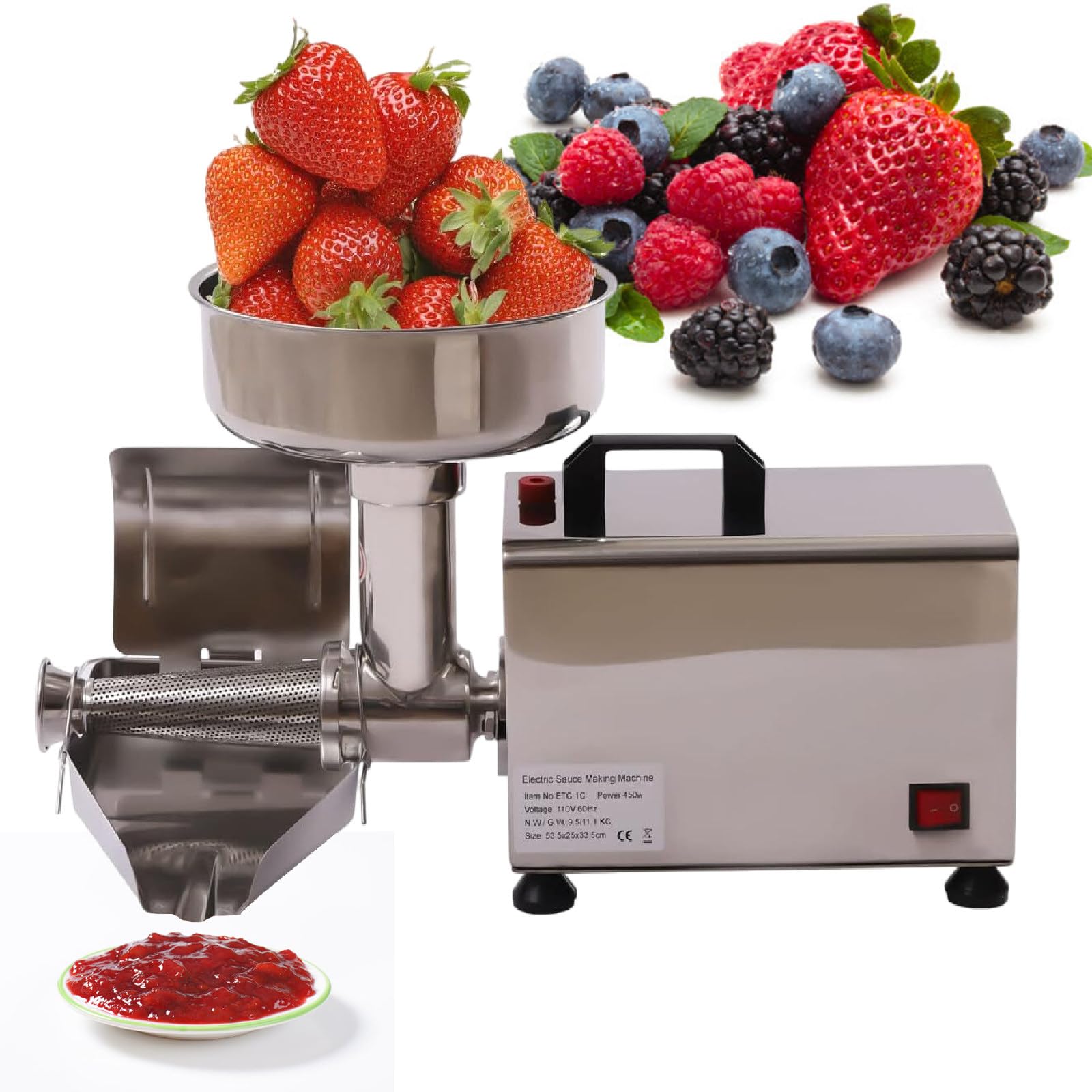 110/220V 370W Auto Tomato Sauce Maker, Macchina Elettrica Per Salsa Di Pomodoro, Purea Di Mele, Purè Di Patate, Marmellate,220V