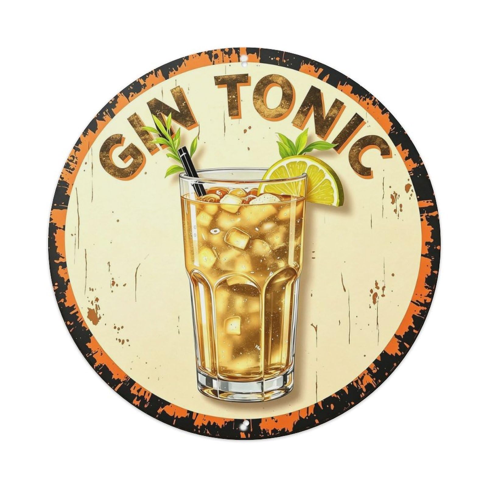 Gin Tonic Metal Tin Sign Plaque