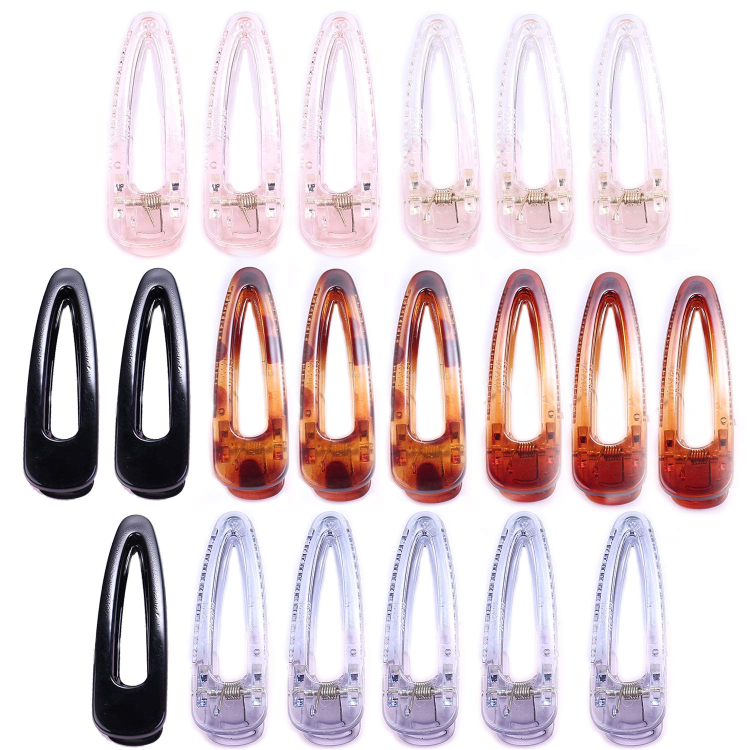 20 Pack Plastic Acrylic Resin Jelly Triangle Geometric Hollow Clear Vintage Candy Colorful Large Hair Clips Leopard Snap Duckbill Alligator Barrettes Hairpins Pins Grips Clamps Claws Hair Holder Bulk