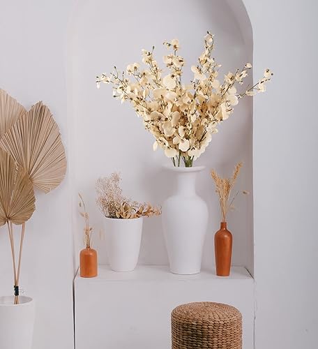 Miniatura 6 de Orquídeas artificiales, 10 unidades (cada una de 37 pulgadas), orquídeas artificiales de tallo largo, flores artificiales de seda falsas para