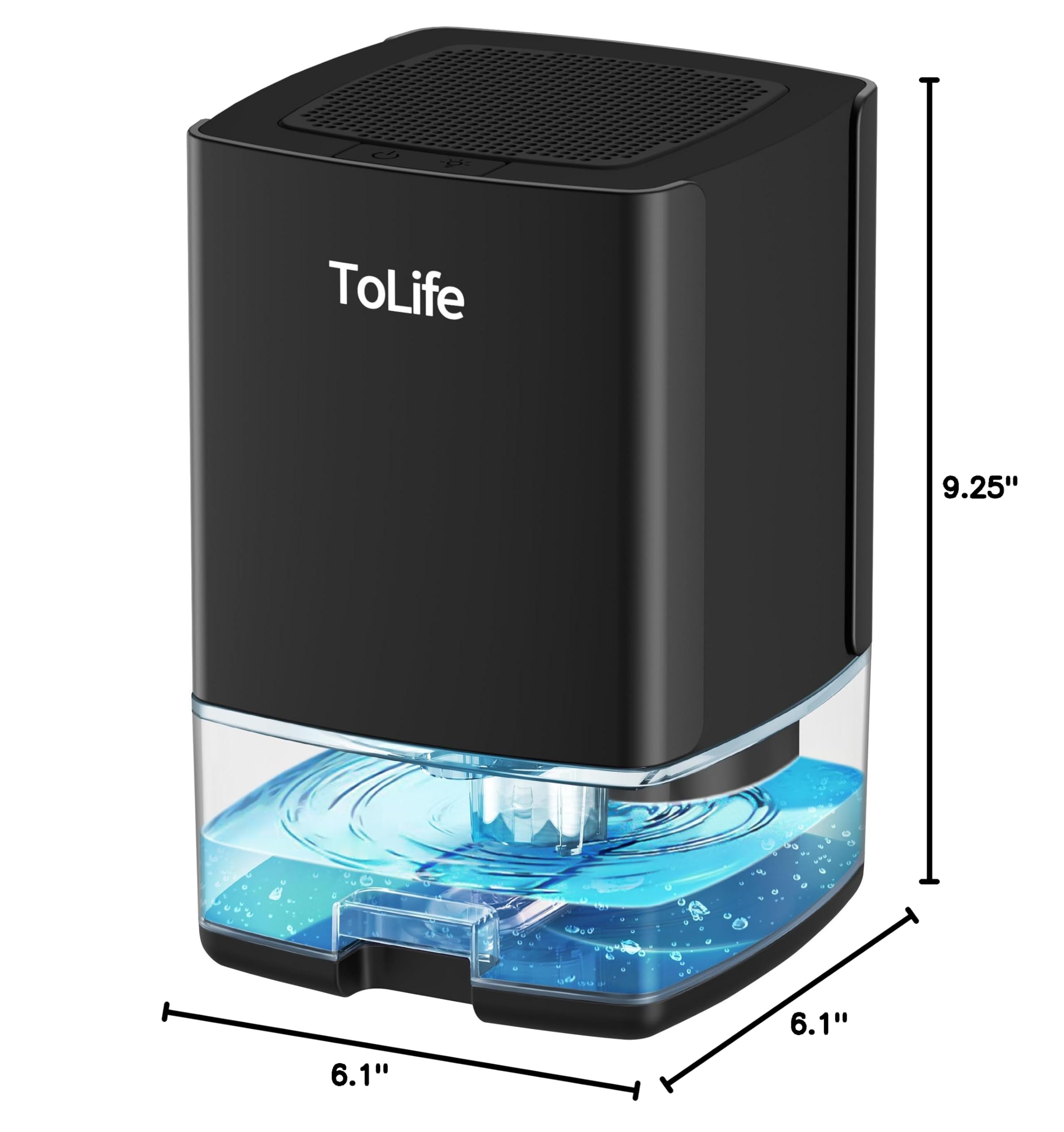 ToLife Dehumidifiers for Home 30 OZ Water Tank with Auto-Off, Portable Small Dehumidifier for Room, Bathroom, Bedroom, RV, Closet 500 sq.ft, 7 Colors LED Light, Black, TZ-C1