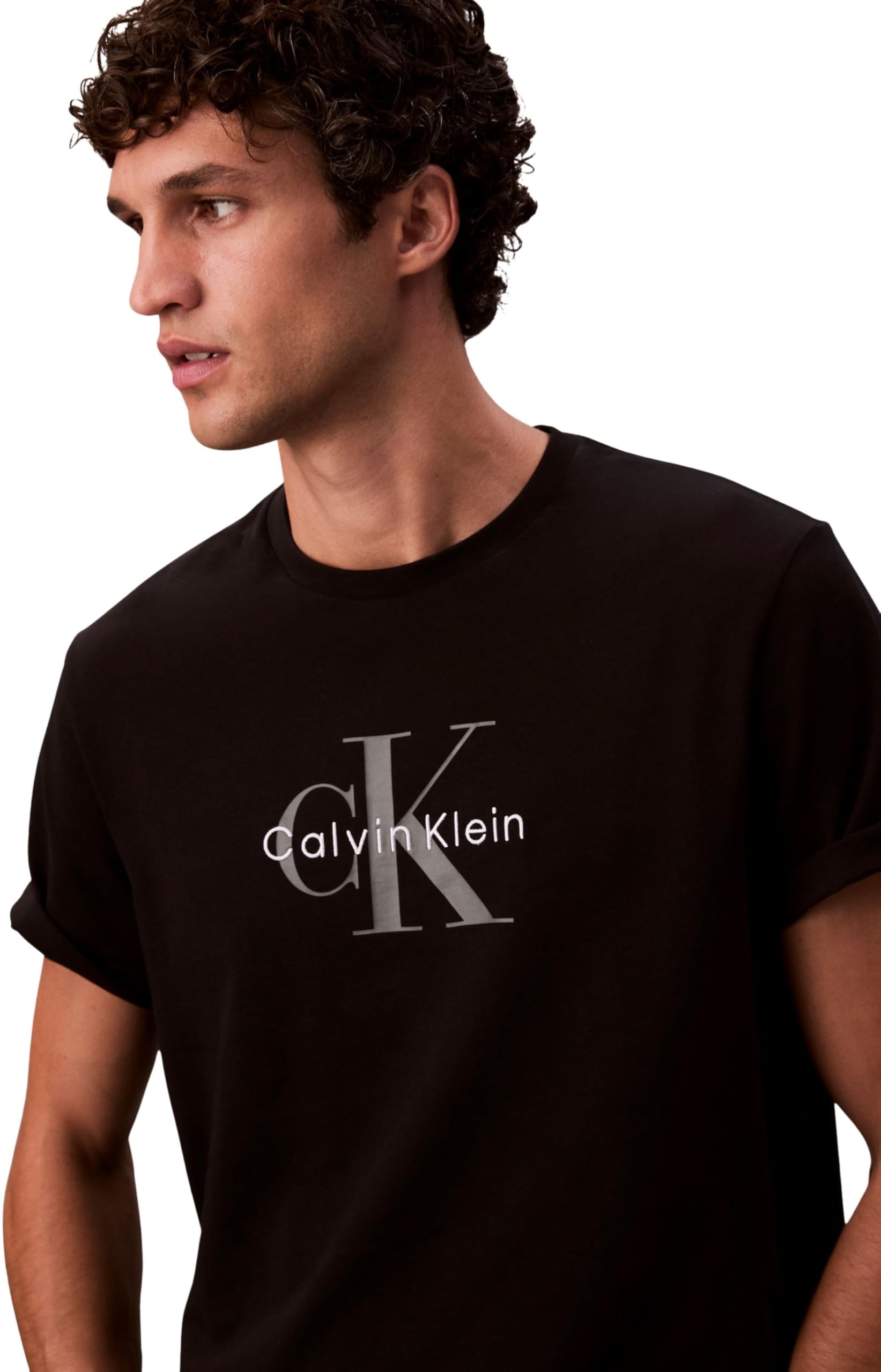 Calvin Klein Camiseta de Manga Corta Hombre Monologo tee de algodón