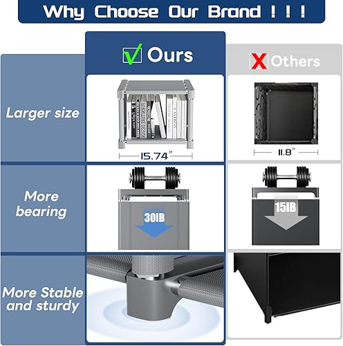 Miniatura 53 de Mavivegue Estante para libros, organizador de almacenamiento de 9 cubos, estantería de bricolaje, estantería de cubo de metal, estuche alto para