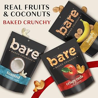 bare Baked Crunchy Apple Chips, Fujis & Reds, 3.4oz Bag