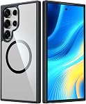 FNTCASE for iPhone 13 Case Clear: iPhone 14 Case Magnetic Phone Cases with Screen Protector Compatible with Magsafe Slim Military Grade Drop Protection Rugged Transparent Cover (A-Clear Magnetic)
