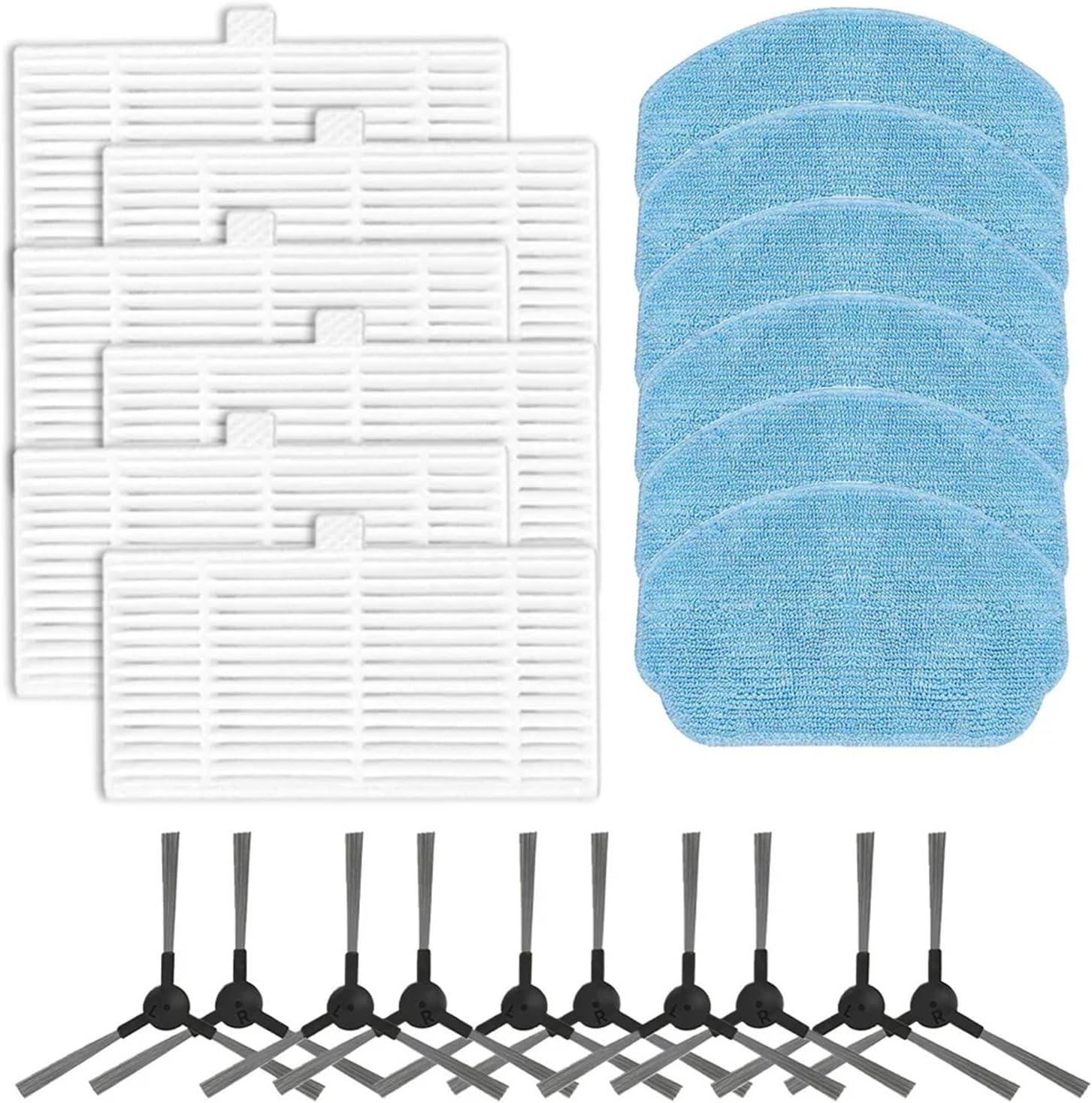 Sweeper Accessories Keep Your Home Clean with Filter Brush Mop Pad Replacement Set for Robot Vacuum(C)