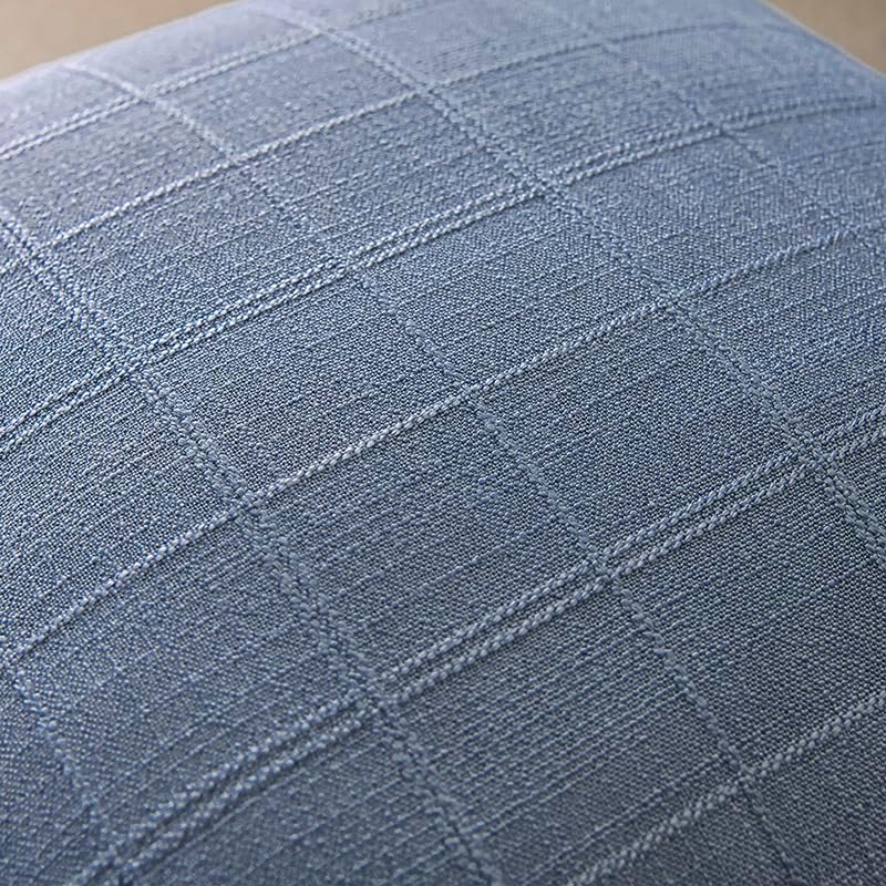 Decorative Linen Check Throw Pillow Covers Neutral Farmhouse Vintage Cushion Covers Modern Coastal Boho Home Decor for Sofa Couch Bedroom Living Room Living Room,2-Piece Set 20×20 Inch Blue