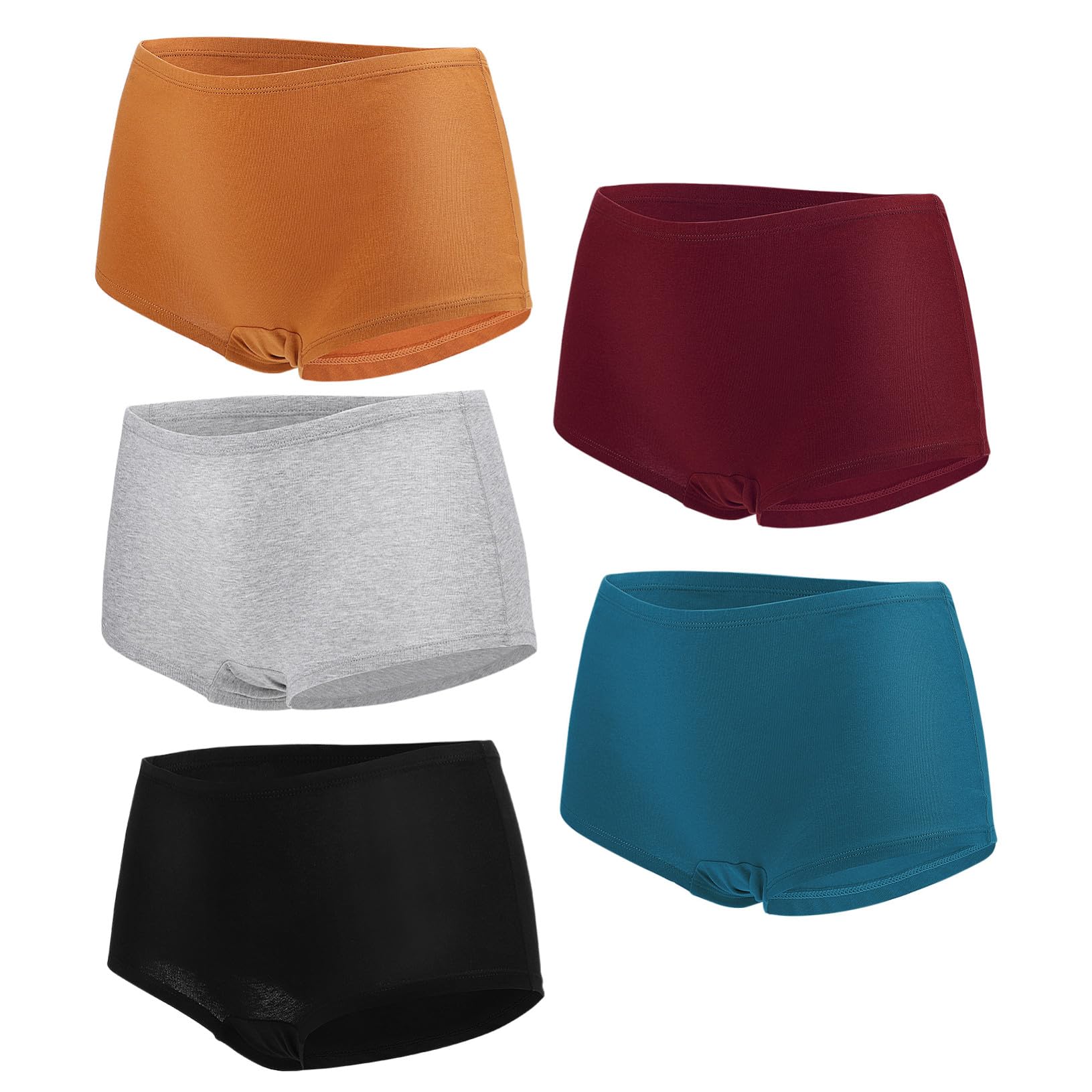 Bragas de Mujer Talla Xxl de Algodón, 5 Piezas, Cobertura Total | Corte Boyshort, Sensación de Soporte, para Ocasiones Obsequios y Actividades al Aire Libre