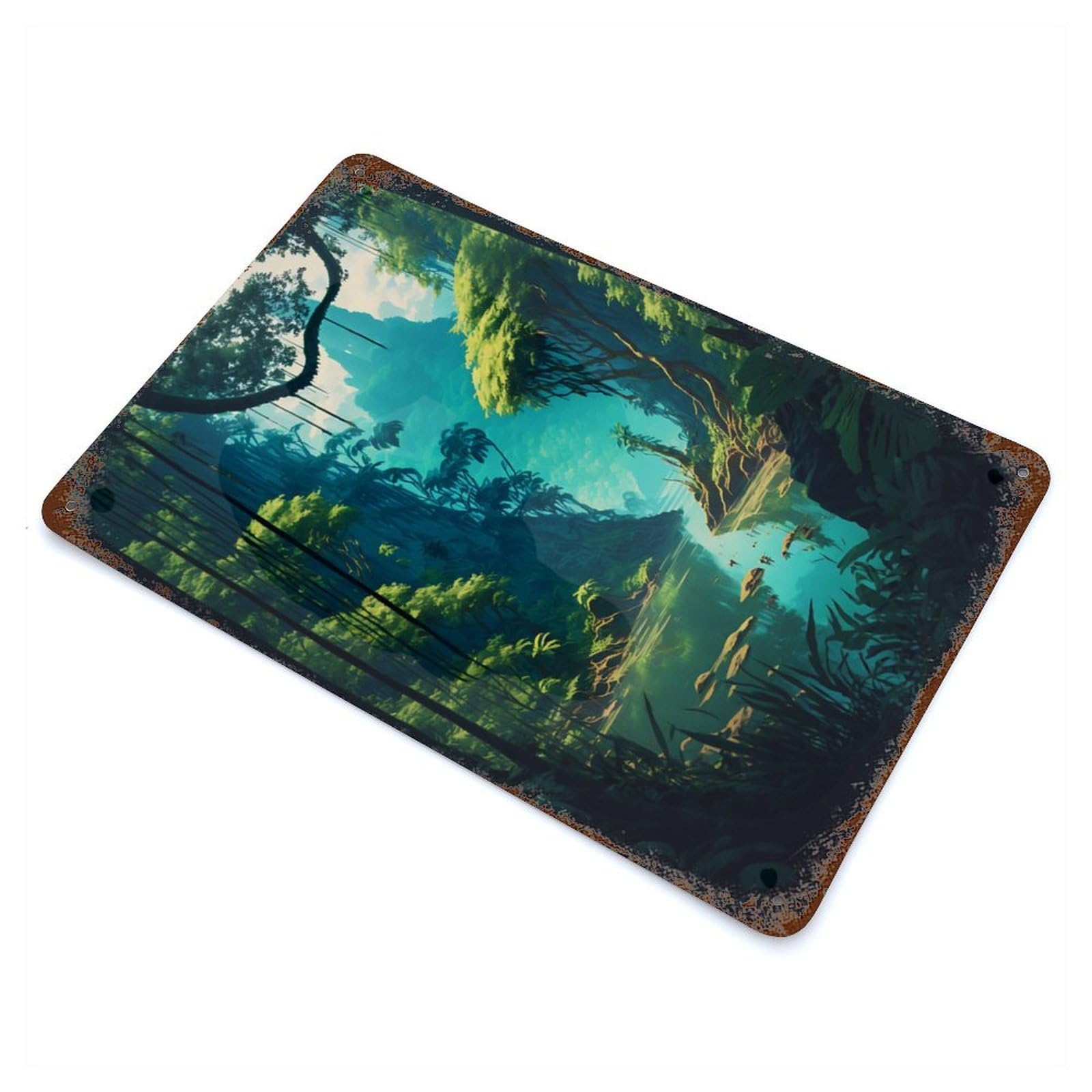 Jungle River Decorative Tin Sign 11.8"x7.9", for Bistro, Counter And Cafe Decor, Classic Wall Plaque