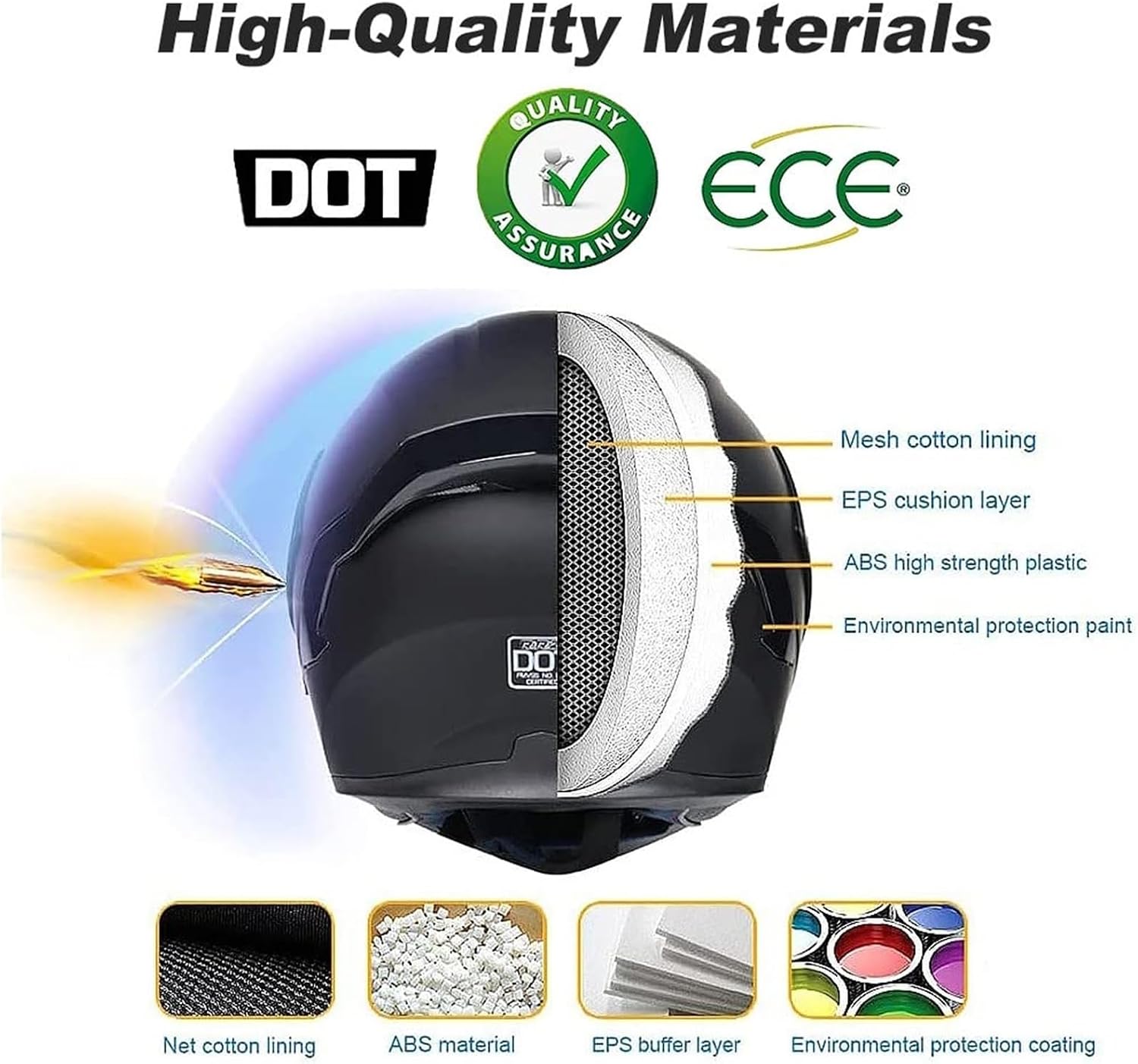 Bluetooth Modular Motorcycle Helmets, DOT FMVSS 218 Approved Flip Up Full Face Motorcycle Dual Visor Helmet, with Dual Speakers and Microphone, for Adults Men and Women M~XXL