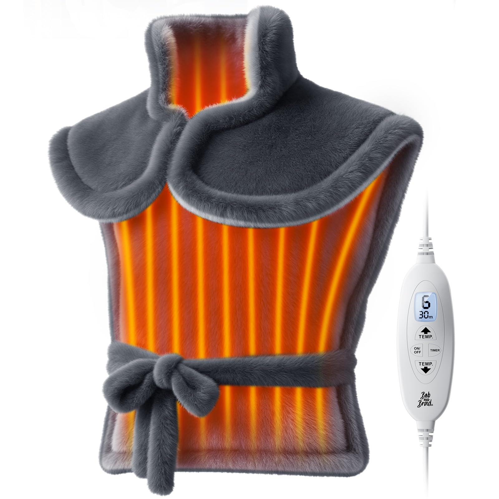 - BOB AND BRAD Heating Pad for Back Pain Relief, FSA Edge-Weighted Electric Heat Pad for Neck HSA Eligible, Shoulders &Full Body Relief, Fast Heating, ETL Certified, Gift for Women Men Family 24"x34"