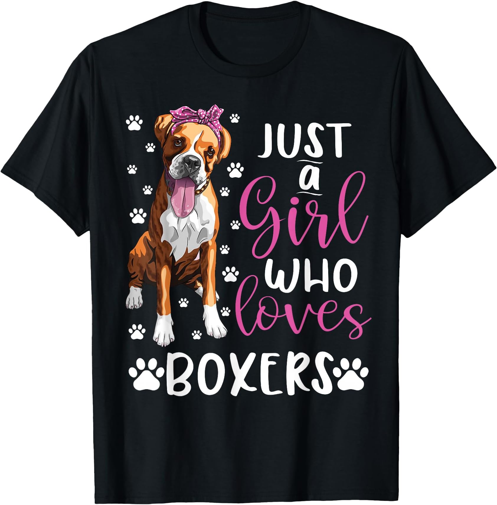 Boxer Just A Girl Who Loves Boxers Dogs Lover Girls Gift T-Shirt
