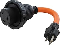 Vista 6 de AC WORKS Adaptadores desmontables marinos RV de 30 amperios (enchufe de hoja recta de 4 clavijas 14-50P 50A)