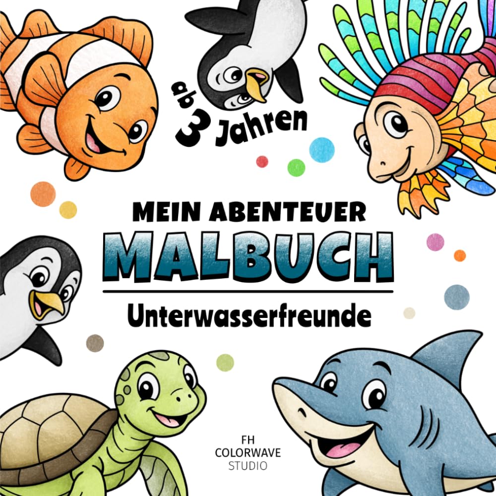 Meerestiere Malbuch für Kinder ab 3 Jahren: Fische, Haie, Schildkröten und Oktopus | 30 einfache Ausmalbilder mit dicken Linien | Unterwasser Malbuch ... Abenteuer Malbuch – Malbücher für Kinder)