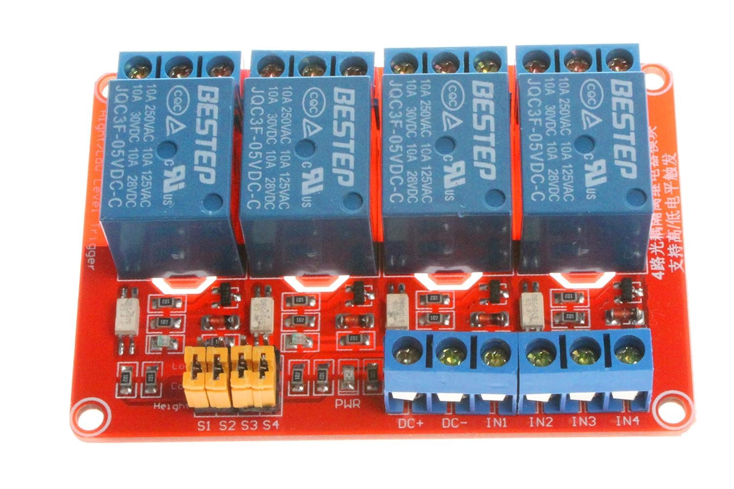 4 Channel Relay Module 12V High and Low Level Trigger Relay Module