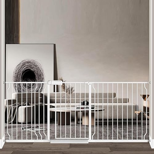 Miniatura 18 de Fairy Baby Puertas extra anchas para bebés de 71.7 a 76.3 pulgadas, puertas de seguridad infantil con cierre automático para escaleras, barandillas,