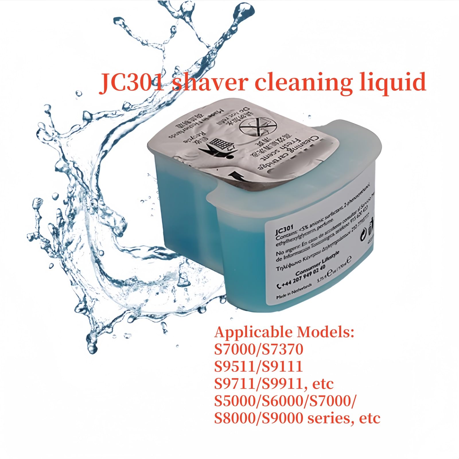 Compatible For Philips. Cartouches De Recharge Clean & Renew JC301, Nettoie Votre Rasoir Pour Une Hygiène Optimale, Élimine Les Particules Résiduelles De Cheveux Et De Peau, Liquide De Nettoyage Du Ra