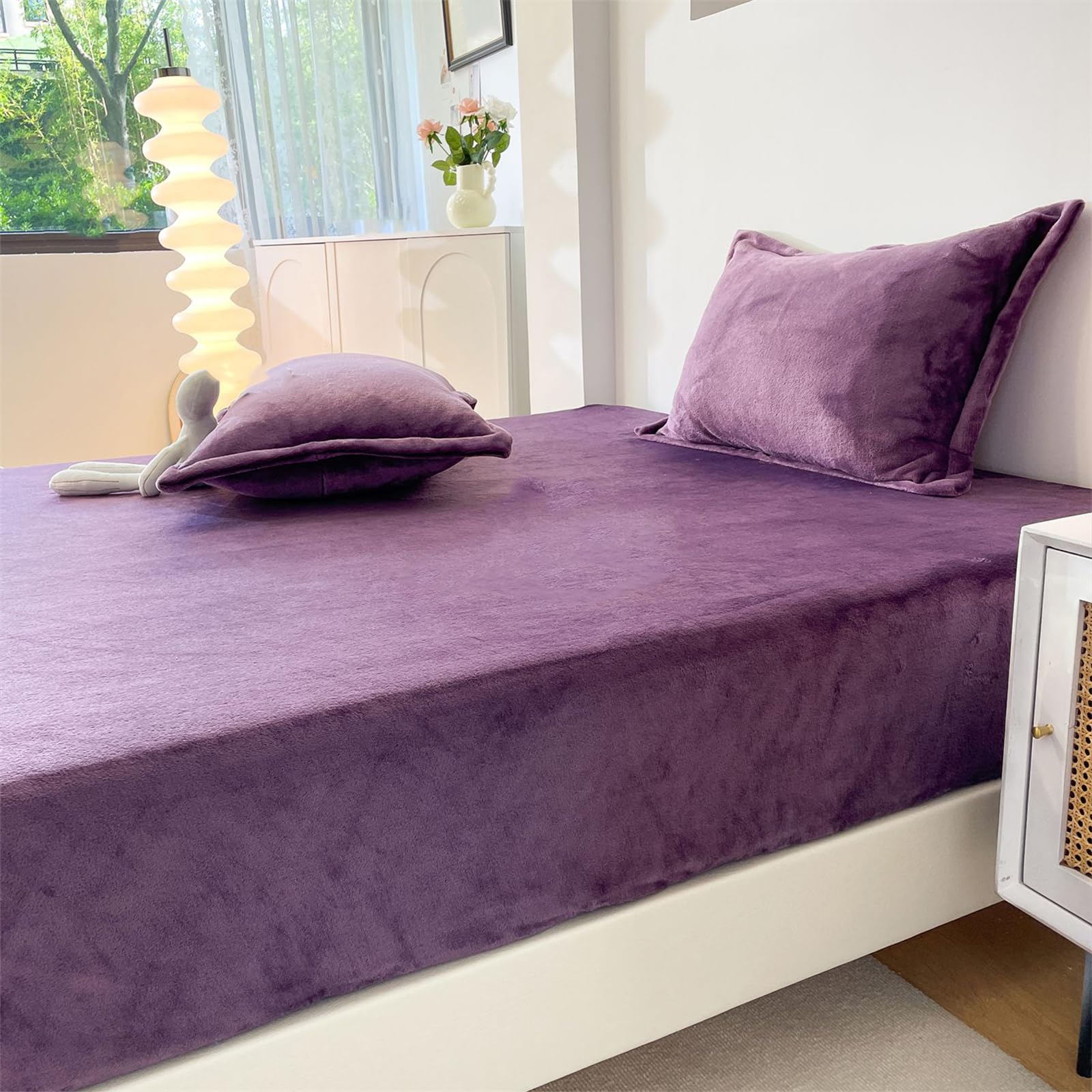Drap Housse Polaire 150x200 Blanc Lit King Size