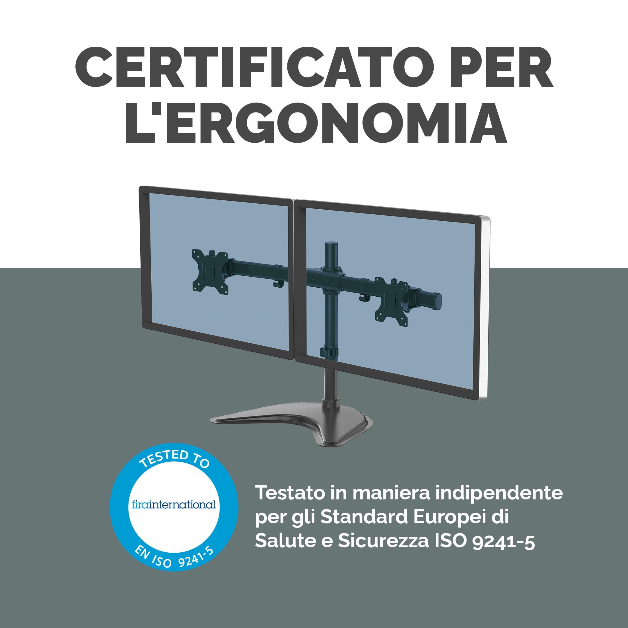 Fellowes 8043701 Professional Series - Braccio monitor doppio regolabile ad appoggio libero