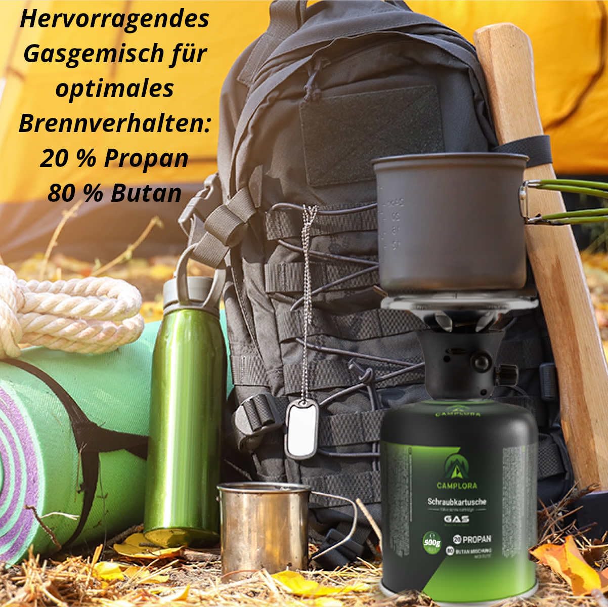 Réchaud à gaz avec allumage piezo coupe-vent - réchaud de camping à gaz