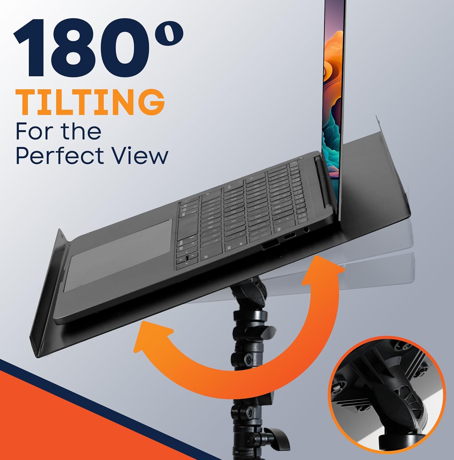 Laptop & Projector Tripod Stand Adjustable Height 26 to 51” Wheely Portable Laptop Stand With Gooseneck Phone Holder - For Movie, Meeting, Book, DJ Equiqment