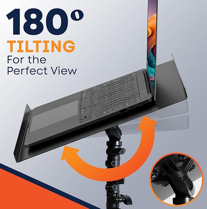 Soporte Ajustable para Laptop y Proyector con Ruedas - Negro miniatura 3