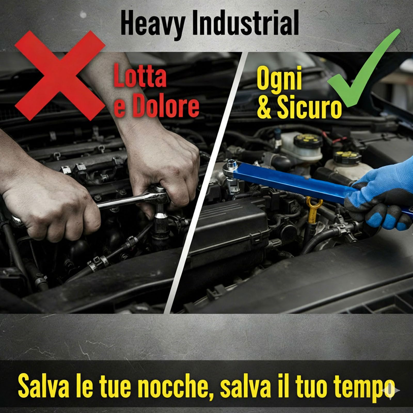 Generico Chiave Offset Schraubwerk, Estensione per Cricchetto con Meccanismo a Catena, Strumento per Spazi Stretti Motore Auto e Moto, Trasferimento di Coppia 1:1, Adattatori Inclusi (A,1)