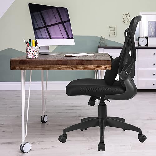 TOMANOR Sillas ergonómicas de escritorio de malla para personas pesadas con soporte lumbar, color negro